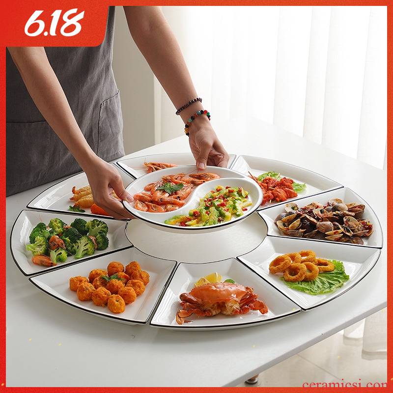 0 household ceramic table reunion suits for the trill web celebrity platter hotel tableware portfolio dinner fan - shaped plate