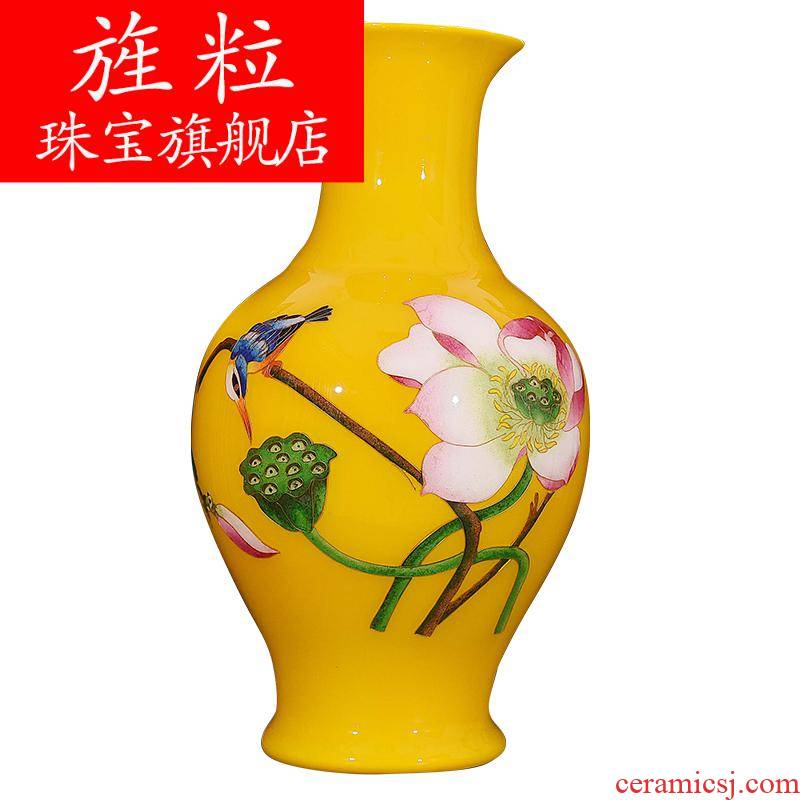 Ev jingdezhen ceramics gold straw lotus pond moonlight vases, flower arrangement sitting room of new Chinese style decoration