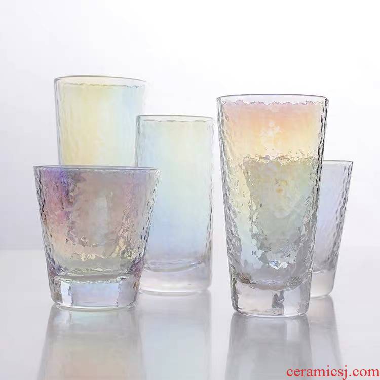 Japanese creative dazzle see hammer eye grain glass glass glass cups cold ultimately responds fruit juice milk cup suit