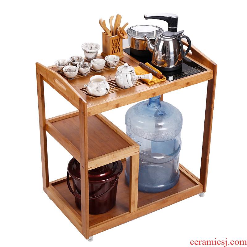 Small household car balcony recreational tea tea table Small portable bamboo kettle body contracted and I tea table