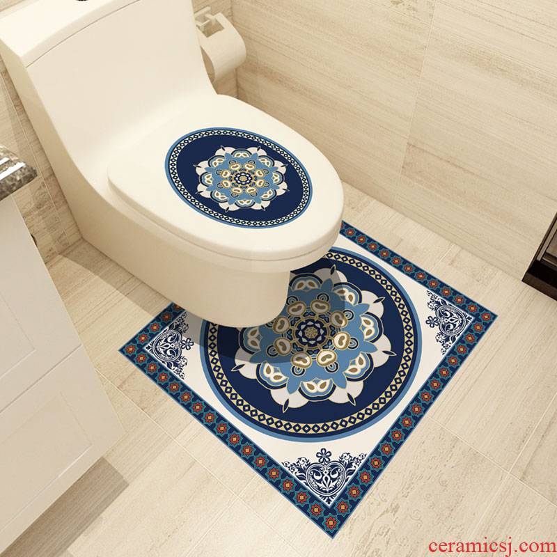 Toilet bowl becomes adhesive waterproof bathroom tiles decorated Toilet closestool inside wall stick stickers creative ground