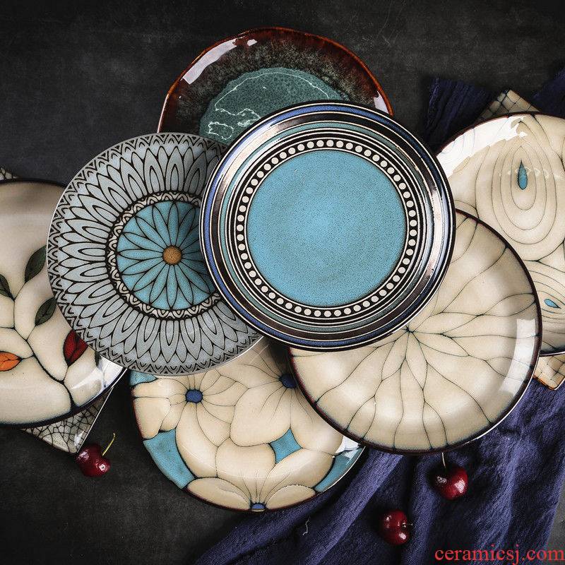 8 "creative hand - made ceramic tableware western pasta dishes FanPan restaurants with deep dish plate disc plate of flat