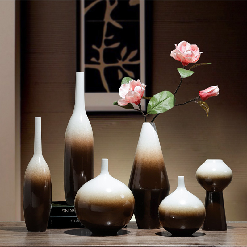 New Chinese style table place indoor sitting room adornment art pottery vase flower arranging dried flowers contracted creative decoration