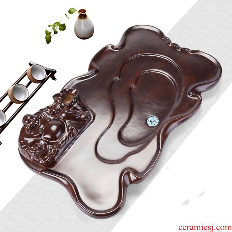 Ronkin solid wood tea tray was Japanese rectangle kung fu tea tea tea table contracted household wooden tray accessories