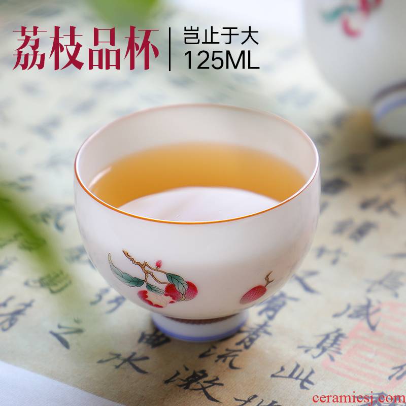 The Escape this hall manual jingdezhen kung fu tea cups ceramic sample tea cup large master cup single pastel kung fu tea set
