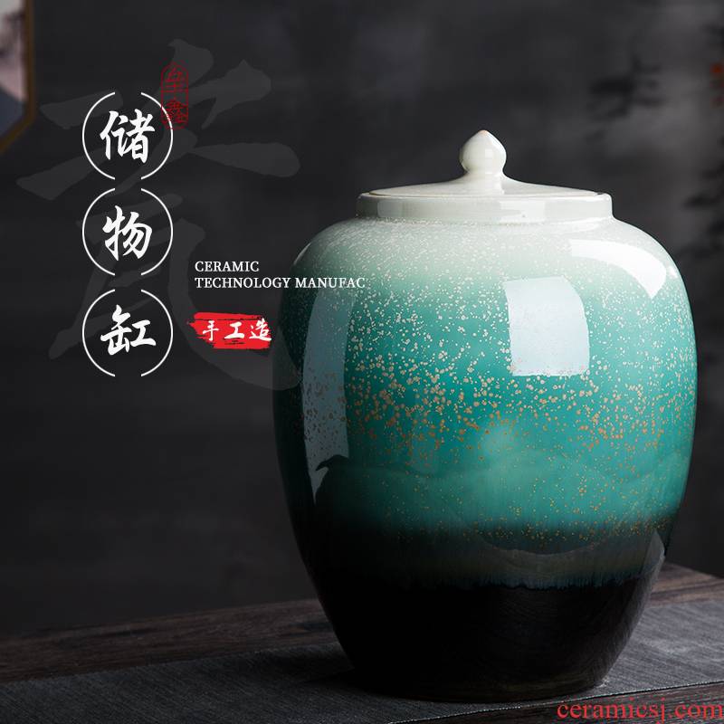 Barrel of jingdezhen ceramic household with cover storage caddy fixings meter box sealing insect - resistant ricer box 20/30/50 kg