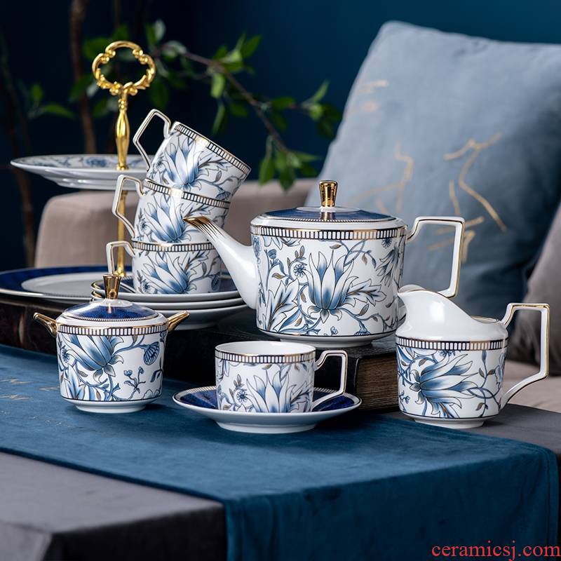 Hk xin rui English afternoon tea tea pot light key-2 luxury ceramic cups, small new key-2 luxury home coffee cup set