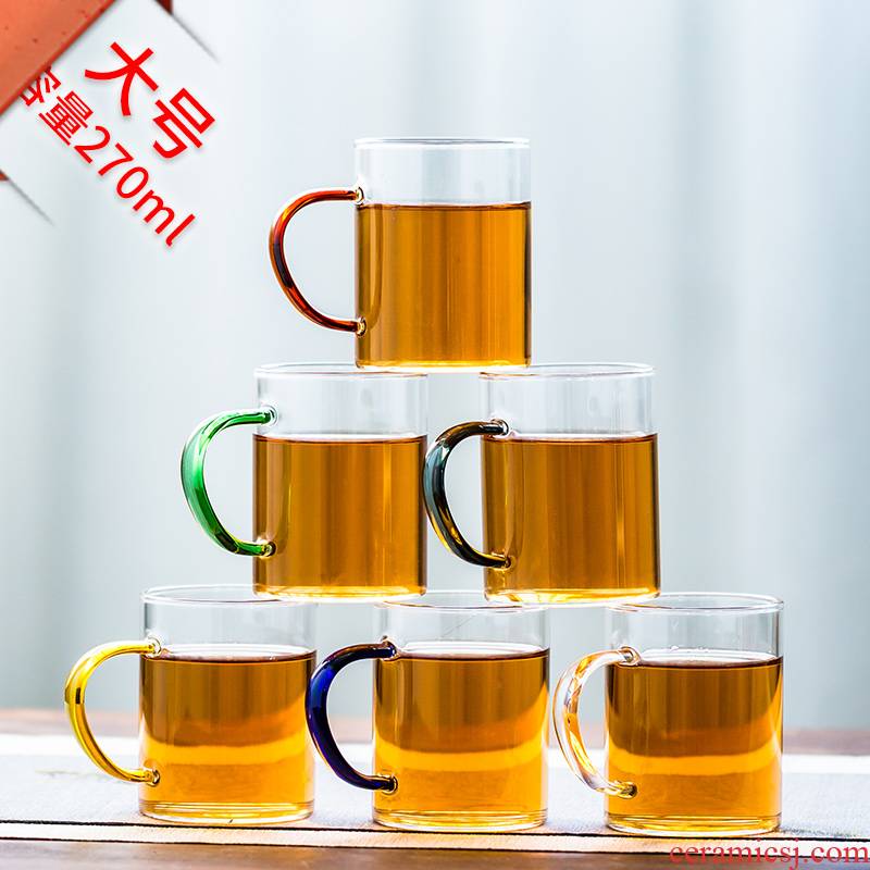 More domestic high temperature resistant glass cup glass transparent with the cup of kung fu tea set personal cup sample tea cup bowl