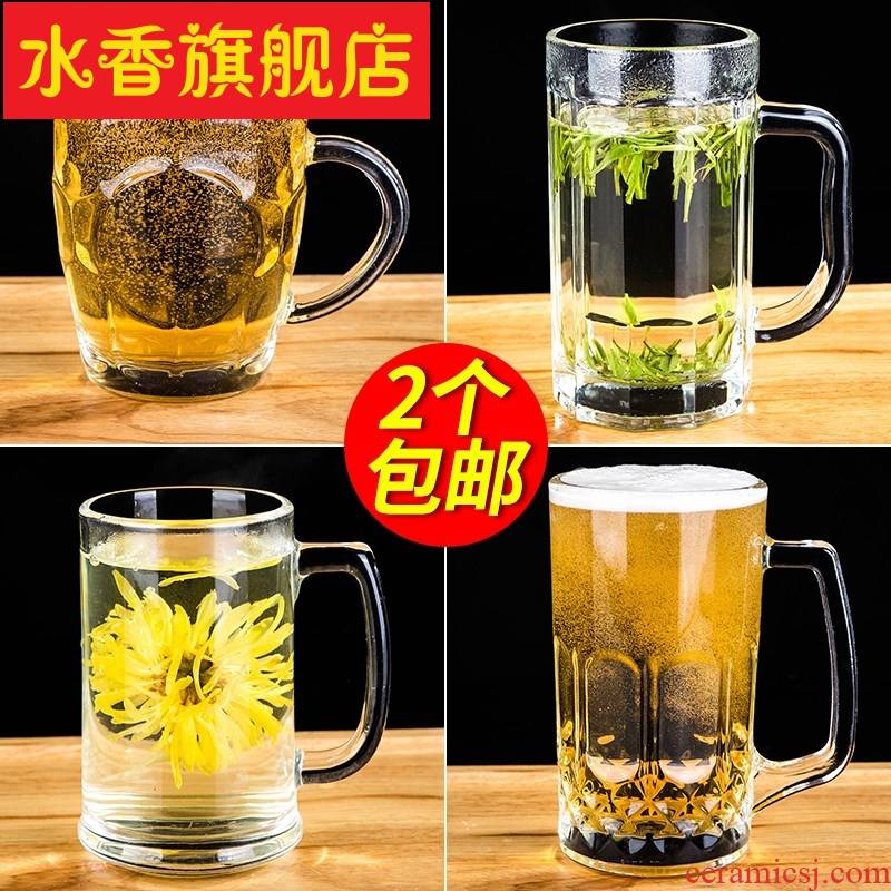 Take the domestic large beer on draft beer cup hot tea glass cup upset the cup to ultimately responds water cup