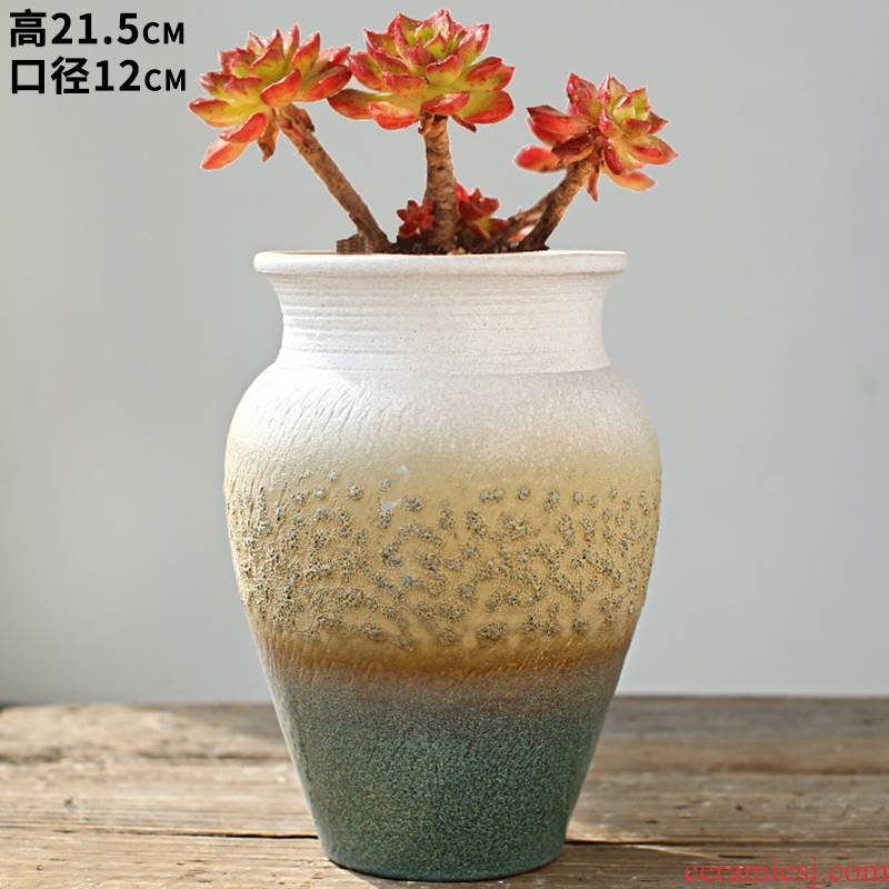 New Korean gradient rainbow basin fashion simple coarse pottery met air suction running the flowerpot mage basin