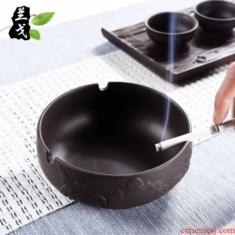 Having purple sand ashtray kung fu tea accessories in hot tea tea to wash barrels of small water jar writing brush washer from home furnishing articles