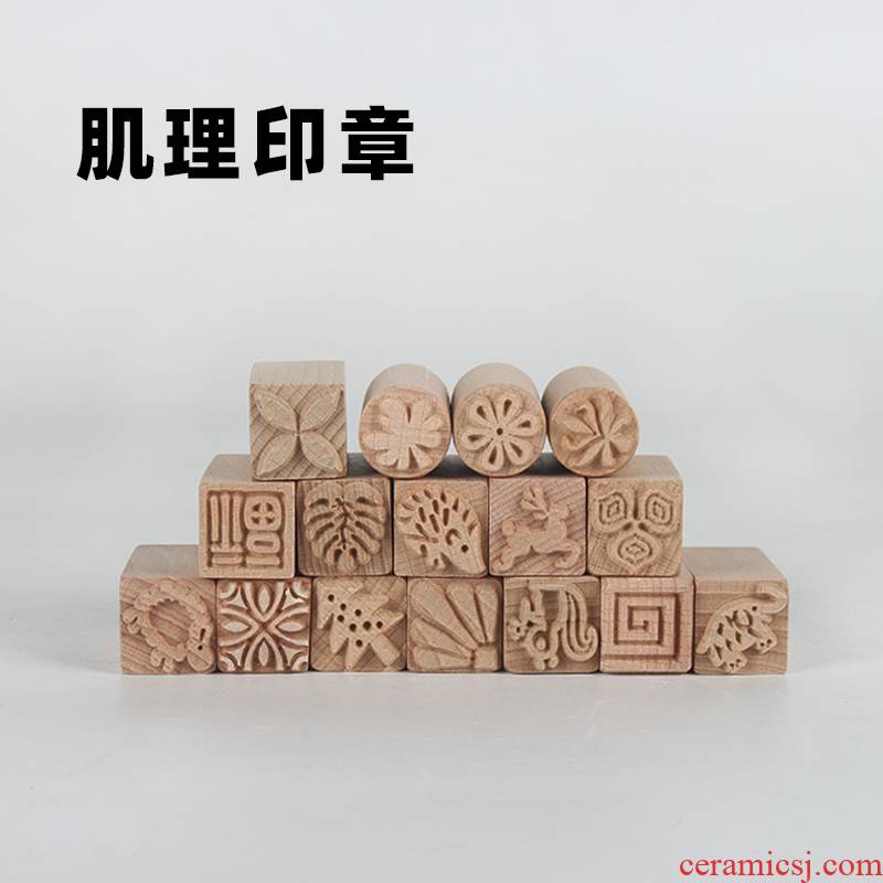 Ceramic tool diy craft wood texture texture seal stamp printing creative pinch clay clay its