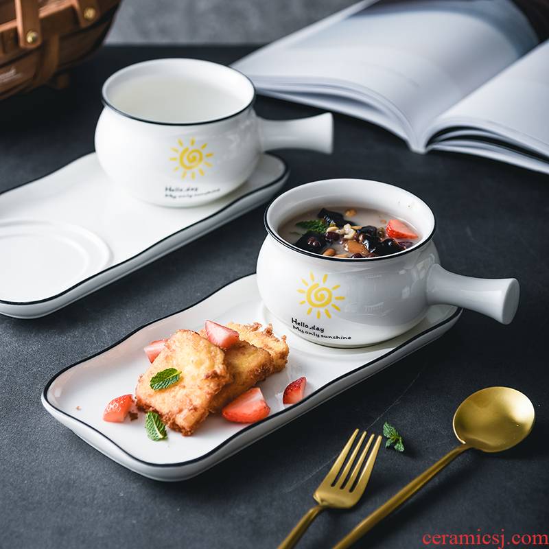 A food web celebrity breakfast bowl creative picking suit ceramic tableware Japanese dishes single lili home children