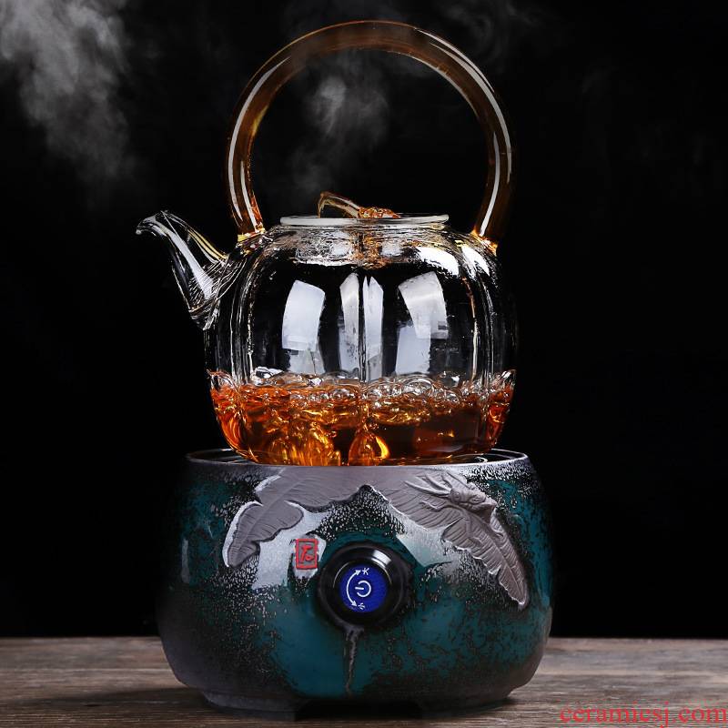Creative ceramic electric TaoLu boiled tea, intelligent home.mute iron pot of boiling water tea stove silver pot of tea accessories