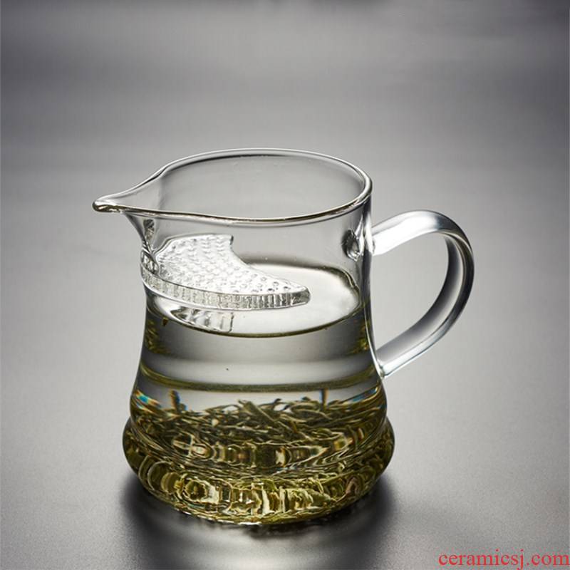 Reasonable glass cup upset heat - resisting filtering points tea ware tea cup crescent cup of black tea, green tea tea cup