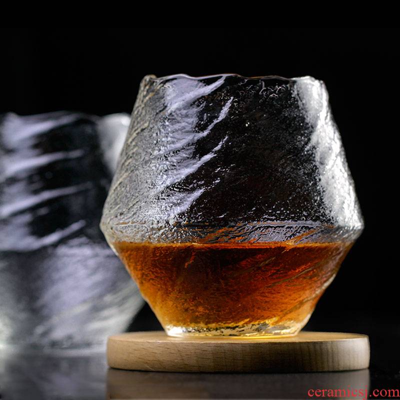 High - grade Japanese edo glass creative sakura snow and wind niche key-2 luxury single - layer glass cup kunfu tea cups