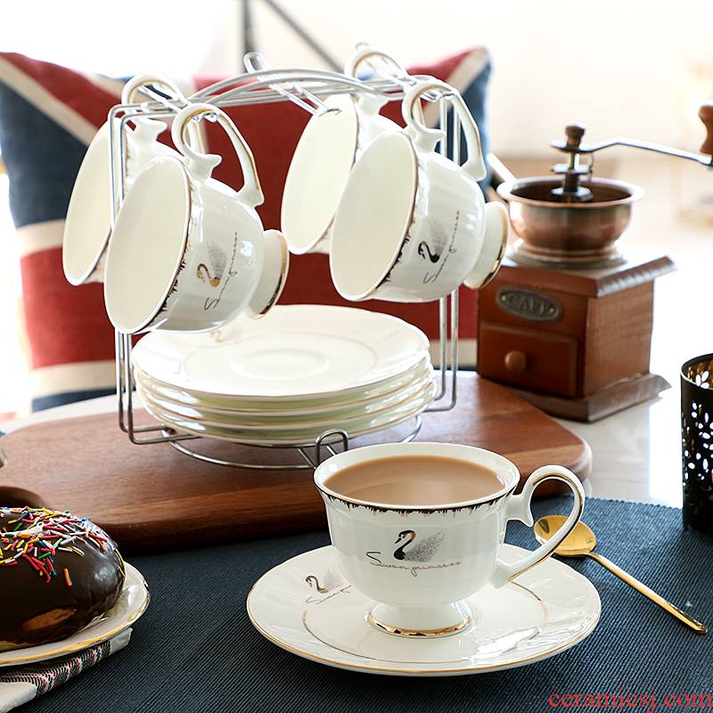 Small European - style key-2 luxury ipads porcelain coffee cup set spoon household contracted ceramic keller afternoon tea delicate