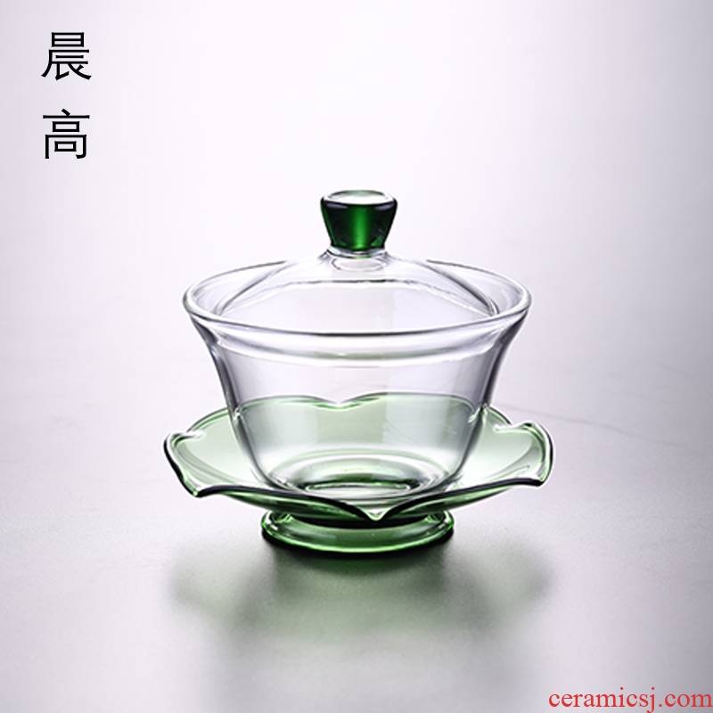 Morning three high heat - resistant glass to make tea tureen kung fu tea cups thickening finger bowl tea accessories
