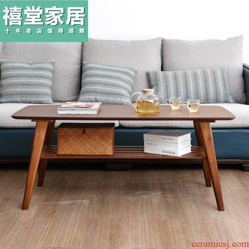 Contracted sitting room tea table, small family the modern Chinese style tea real wood, small tea table is economical