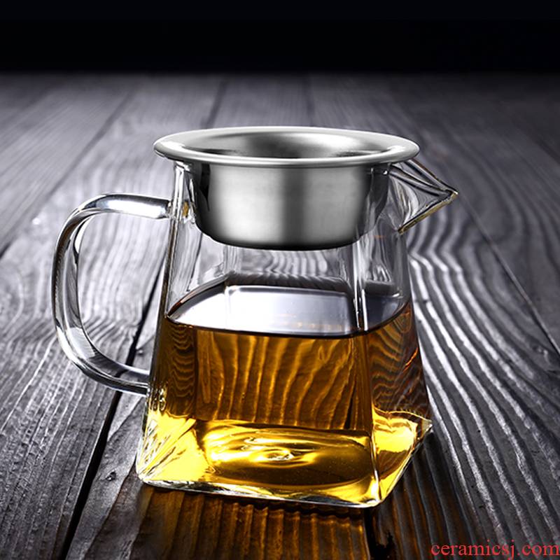 Morning high thickening glass) suit heat - resistant and fair keller cup points every tea tea is tea sea kung fu tea set