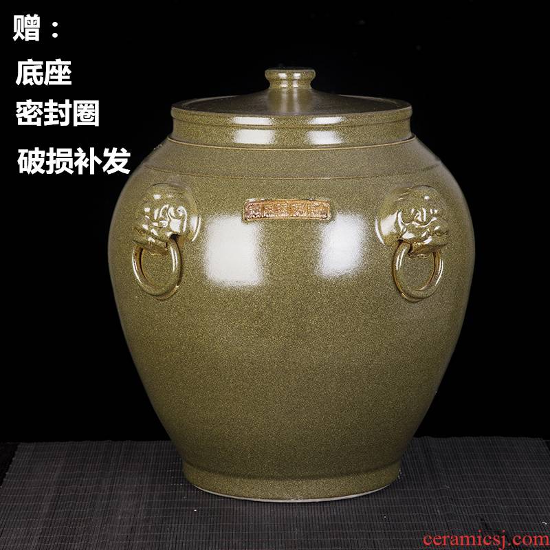 Jingdezhen ceramic barrel ricer box store meter box 20 kg 50 kg the packed with cover seal storage tank with moistureproof insect - resistant