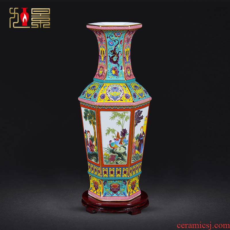 Xu jing, antique pottery and porcelain vase sitting room porch TV ark of new Chinese style flower arranging decorative furnishing articles of jingdezhen porcelain