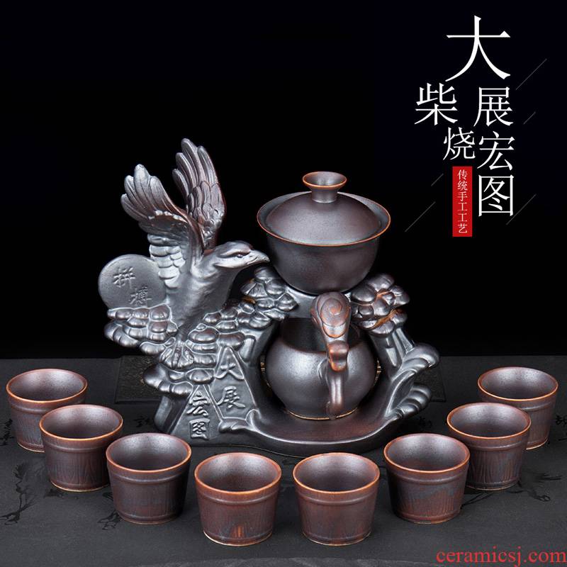 Creative ronkin lazy semi - automatic tea firewood make tea tureen contracted tea, a complete set of kung fu tea cups