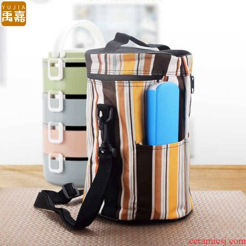 YuJia [buy three send three sets of tableware] lunch box aluminum foil bag lunch waterproof insulation barrel bag in the set of tubas