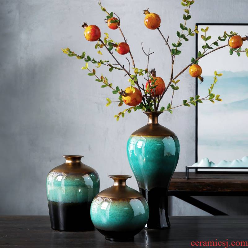 New Chinese style rich ancient frame table vase furnishing articles ceramic sitting room adornment flower arranging dried flowers creative TV ark, decoration