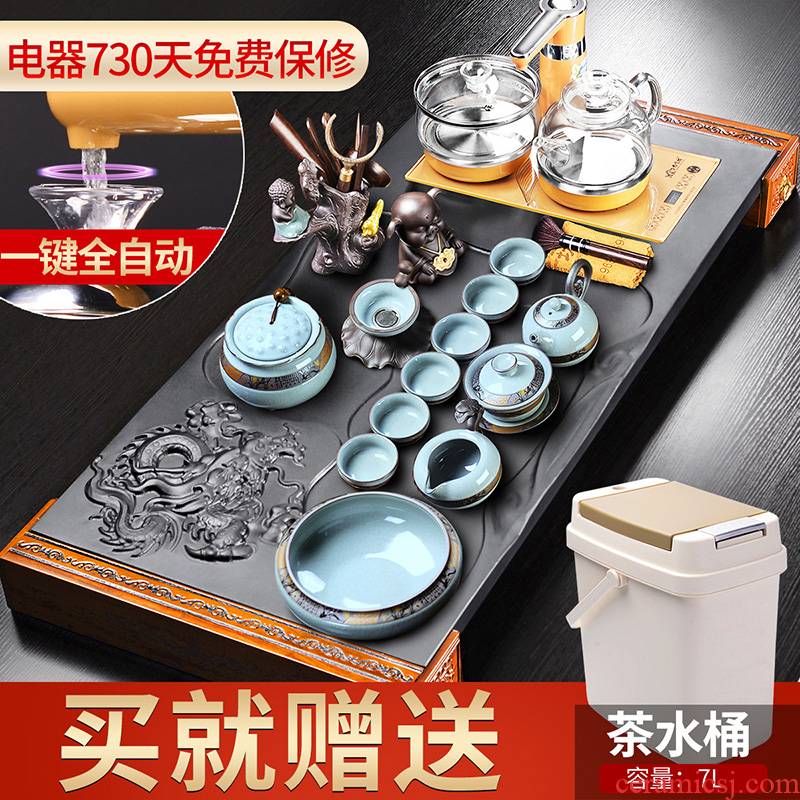 It still fang Chinese style restoring ancient ways tea set home sharply stone tea tray rosewood wood tea table four unity of kung fu