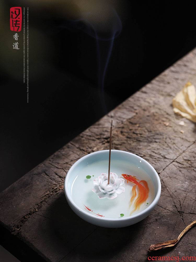 Resin three - dimensional put incense for household brocade carp lotus tea pastille inserted sandalwood a zen - like incense, creative decoration