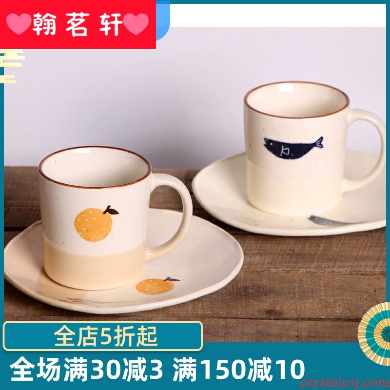 Couples the parent - child water cups with cover creative children milk cup fresh beautiful gift harajuku move fruit tea