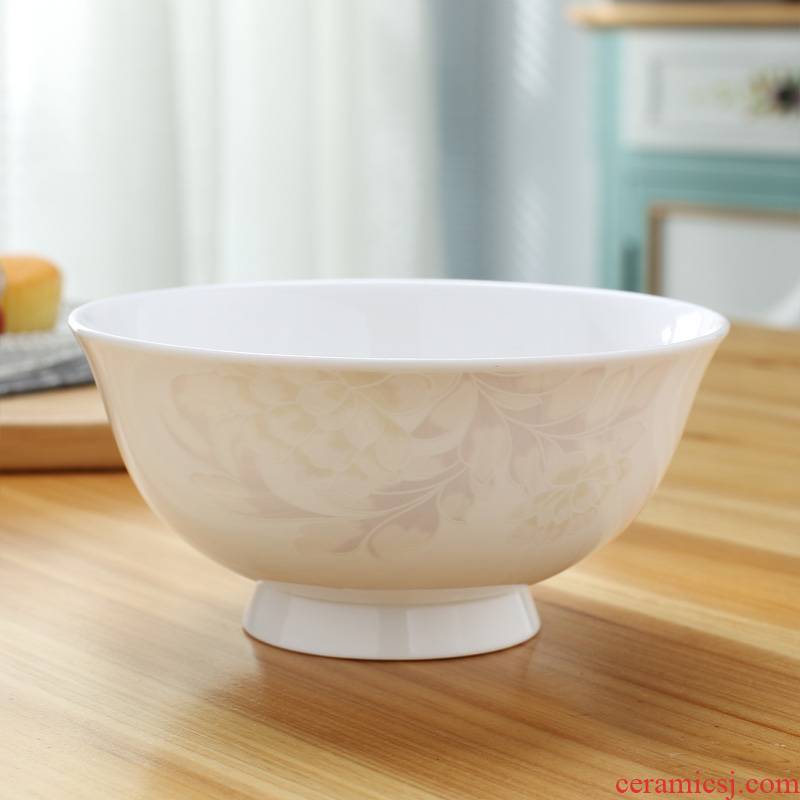 Jingdezhen ceramic bowl ipads China rainbow such as bowl 6 inches large soup bowl bowl tall bowl prevent hot bowl of bowls rainbow such use