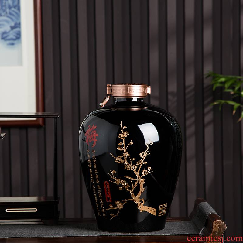 Home wine jar sealing of jingdezhen ceramic 5/10 jin by patterns carved hip mercifully empty wine bottles