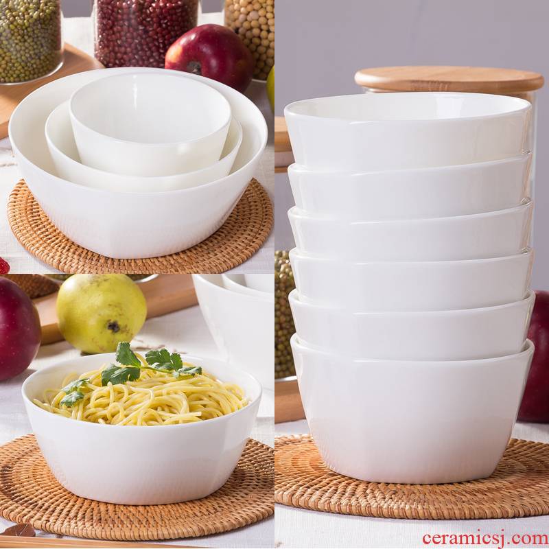 Jingdezhen move pure white lead - free household ceramic ipads China dinner party Korean rice bowl bowl rainbow such as bowl bowl 7 inches