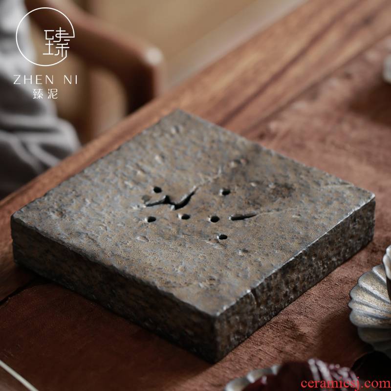 Restoring ancient ways by manual mud Japanese pot bearing rust glaze gold dry tea contracted kung fu tea pot pad water tea tray