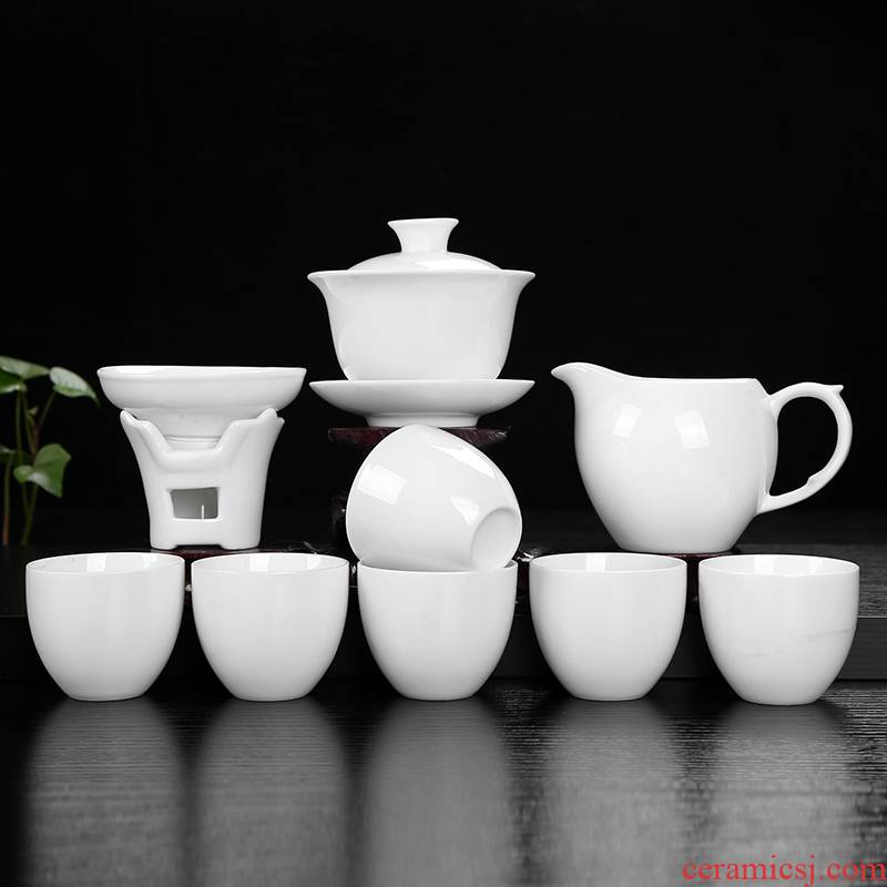 T white porcelain kung fu tea tureen tea cups gift set LOGO custom gift company souvenir shop activities