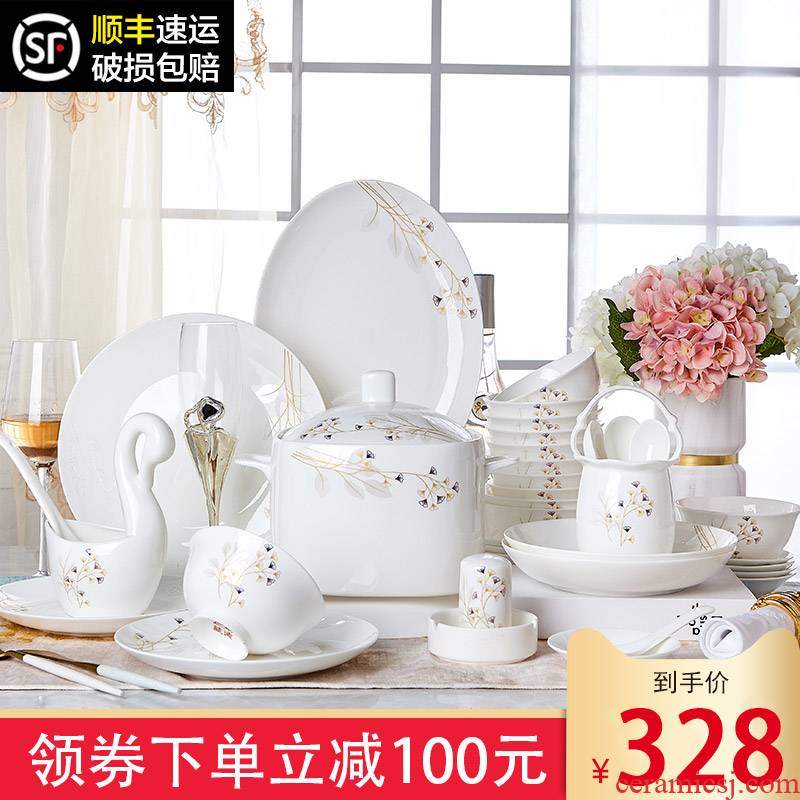 Ipads China tableware dishes suit of Chinese style household European - style jingdezhen ceramics bowl dish dish outfit home ideas