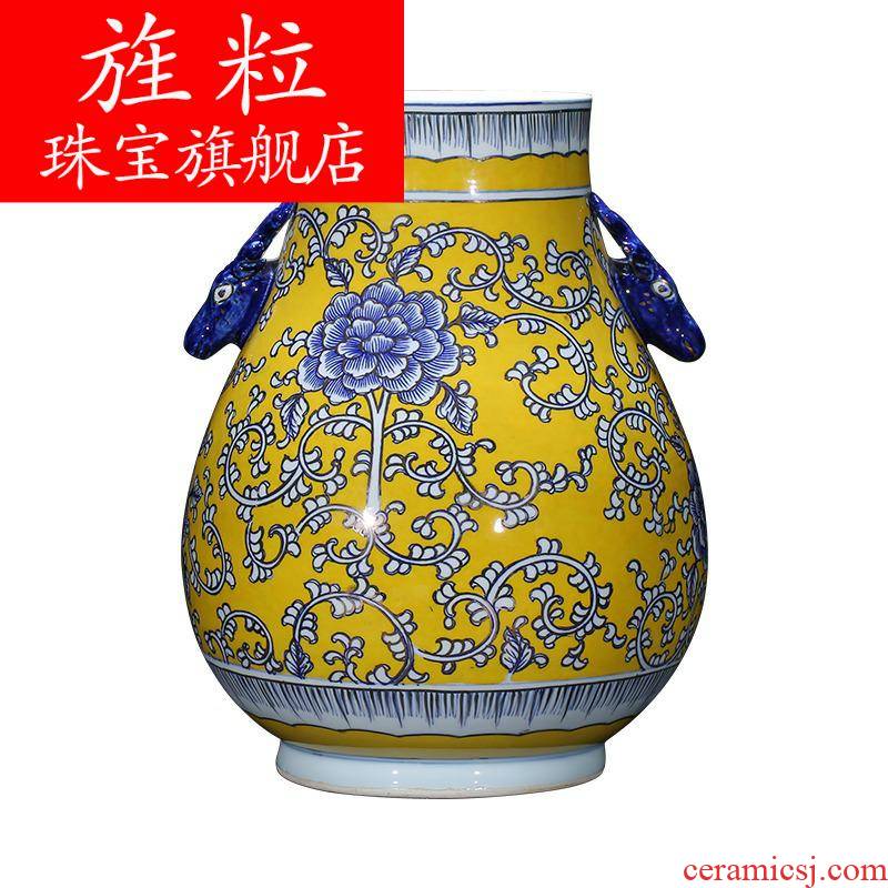 Q7 jingdezhen ceramics antique vase hand - made painting and calligraphy calligraphy and painting tube of classical Chinese style living room decorations study