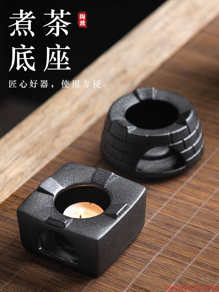 Based a warm tea base coarse pottery kung fu tea tea stove Japanese ceramics boiled tea table heat insulation 瞹 tea, scented tea