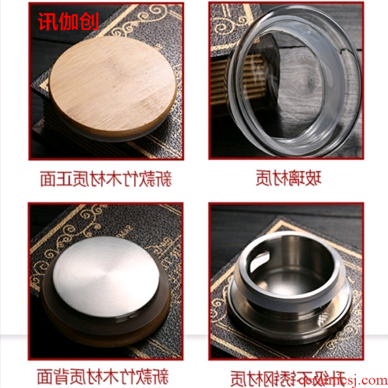 Cool glass of cold water fittings zero consumption of stainless steel filter lid with bamboo kung fu tea accessories