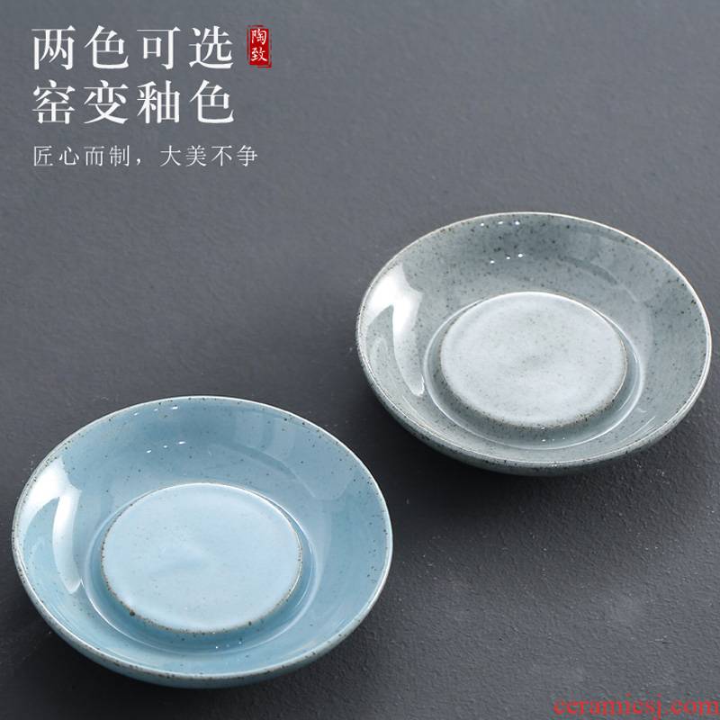 Creative pot bearing restoring ancient ways of open piece of ice to crack glaze teapot a small mini tray household circular water cup pad