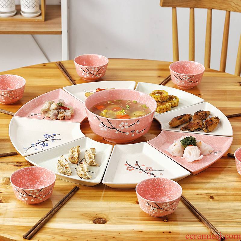 Household platter tableware portfolio ceramic plate round plate round sector 0 web celebrity the creative cutlery set