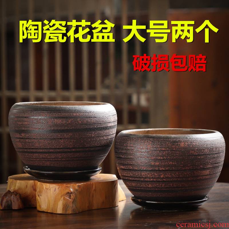 Flowerpot ceramic sale household clearance with contracted more than other small meat tray to heavy large creative orchid flower POTS