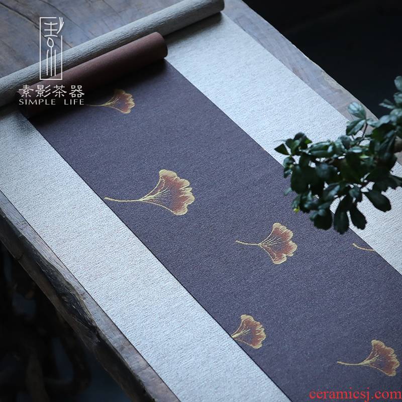 Plain film waterproof silk tea tea table cloth cloth table flag Japanese zen tea tea tea table cloth contracted and I tea taking