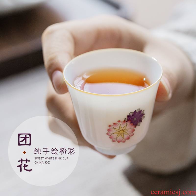 The Escape this hall jingdezhen ceramic cups hand - made pastel kung fu suit sample tea cup single CPU master cup ceramic tea set