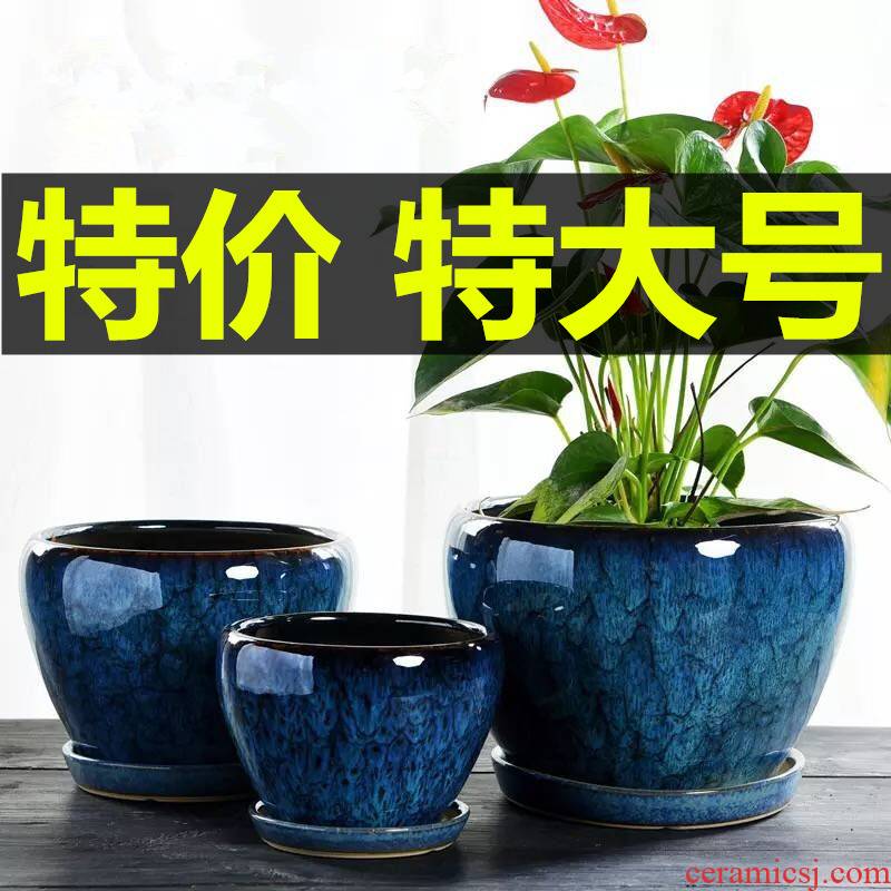 Flowerpot ceramics through pockets tao oversized clivia twelve other tray was most creative household meat flower pot