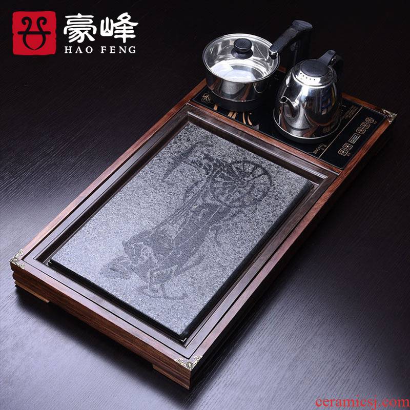 HaoFeng golden in the spring and autumn tea set sharply stone solid wood tea tray of a complete set of solid wood tea tray tea saucer