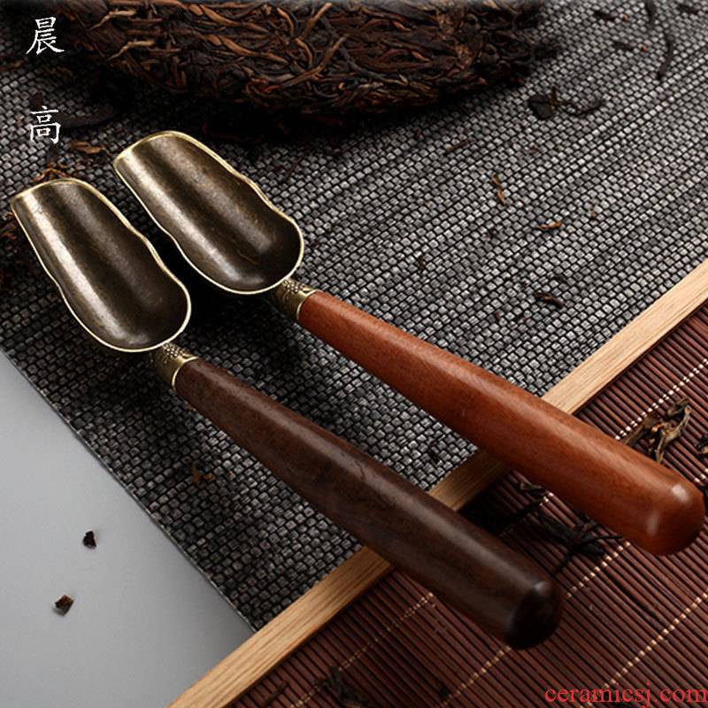 Morning high ebony copper TSP tea run shovel tea tea, tea spoon, kung fu tea set 6 gentleman tea accessories