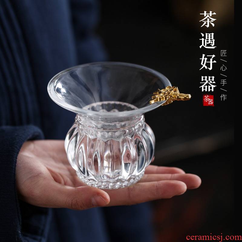 Creative glass) suits for the name plum flower tea strainer handle tea strainer every good kung fu tea tea accessories